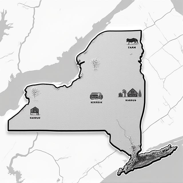 Illustration of local farm distances to Brooklyn